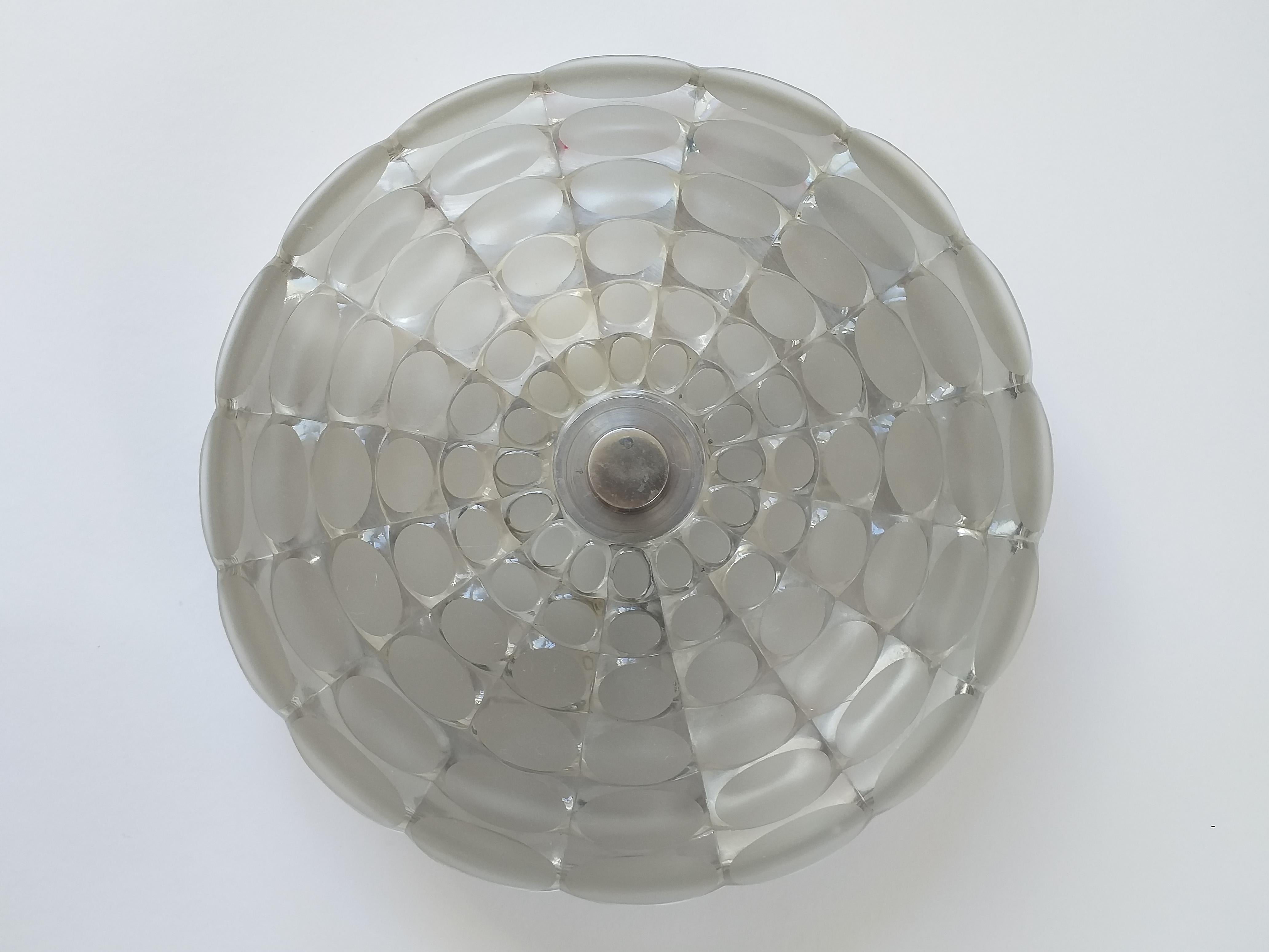 Late 20th Century Mid Century Wall or Ceiling Light, Flush Mount, Austria, 1970s For Sale