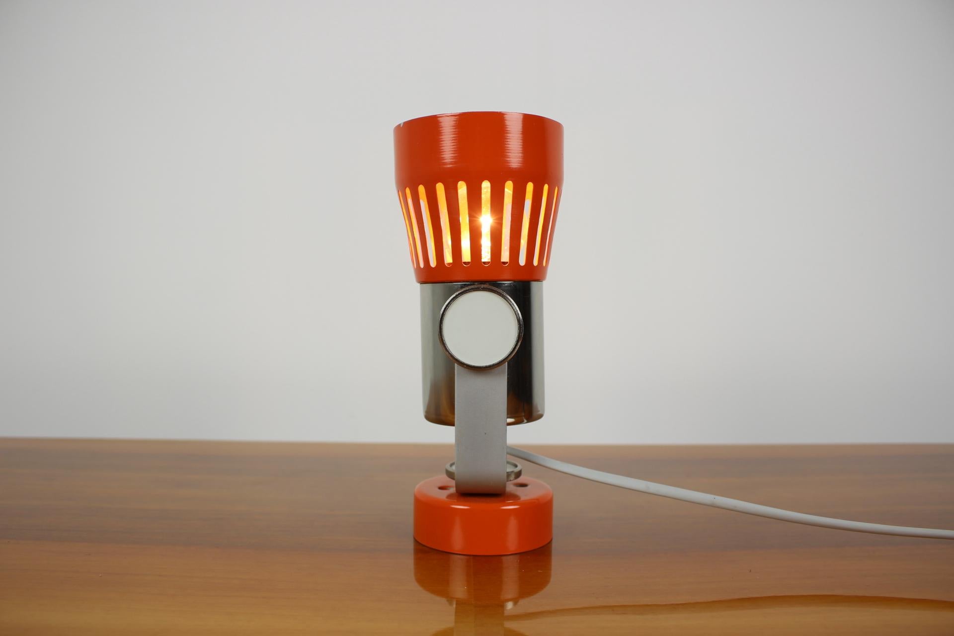 Metal Midcentury Wall or Table Lamp Designed by Pavel Grus, 1970s For Sale