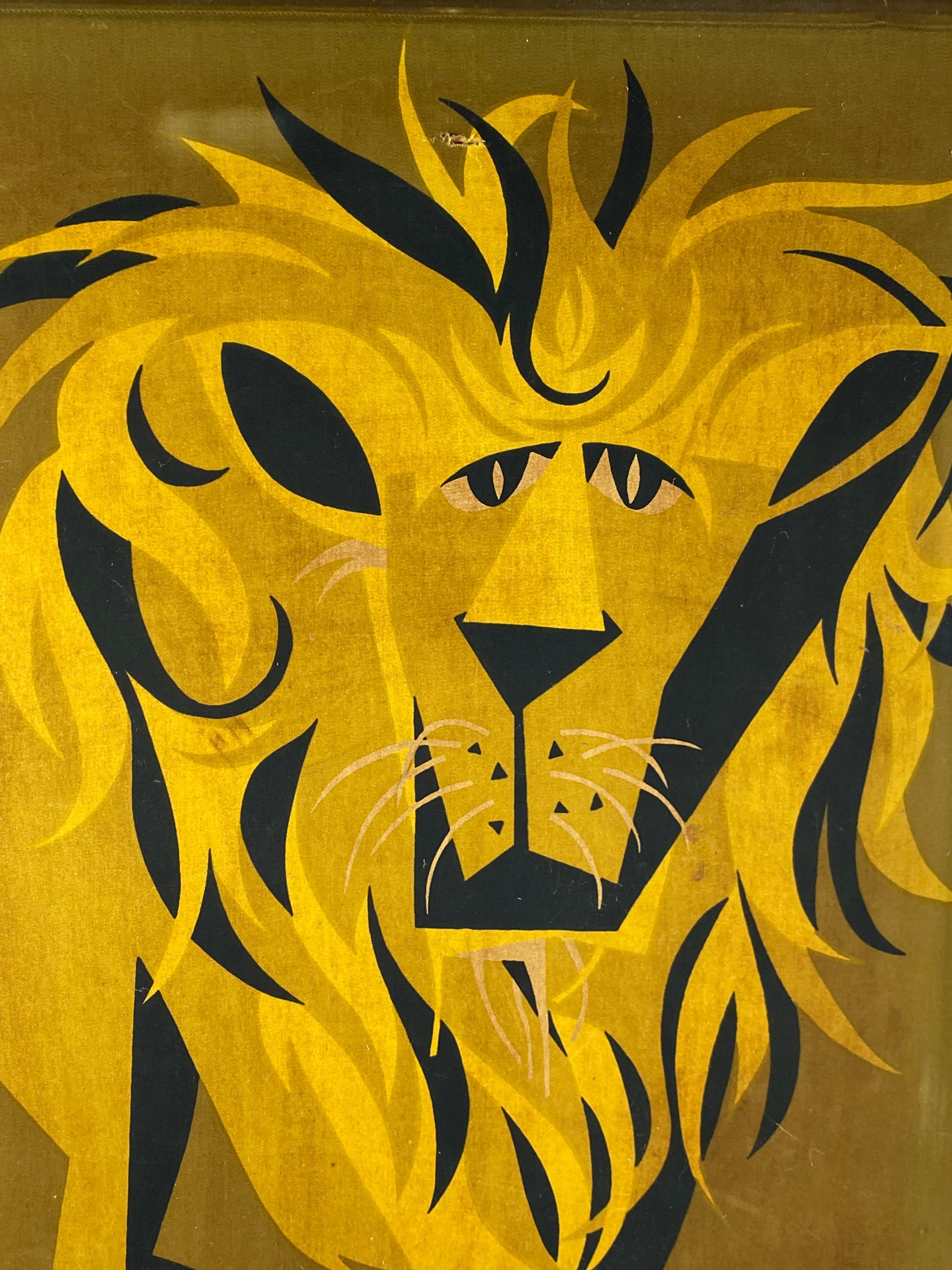 Mid-20th Century Midcentury Wall Panel, Modern Lion, Italy, 1960s For Sale
