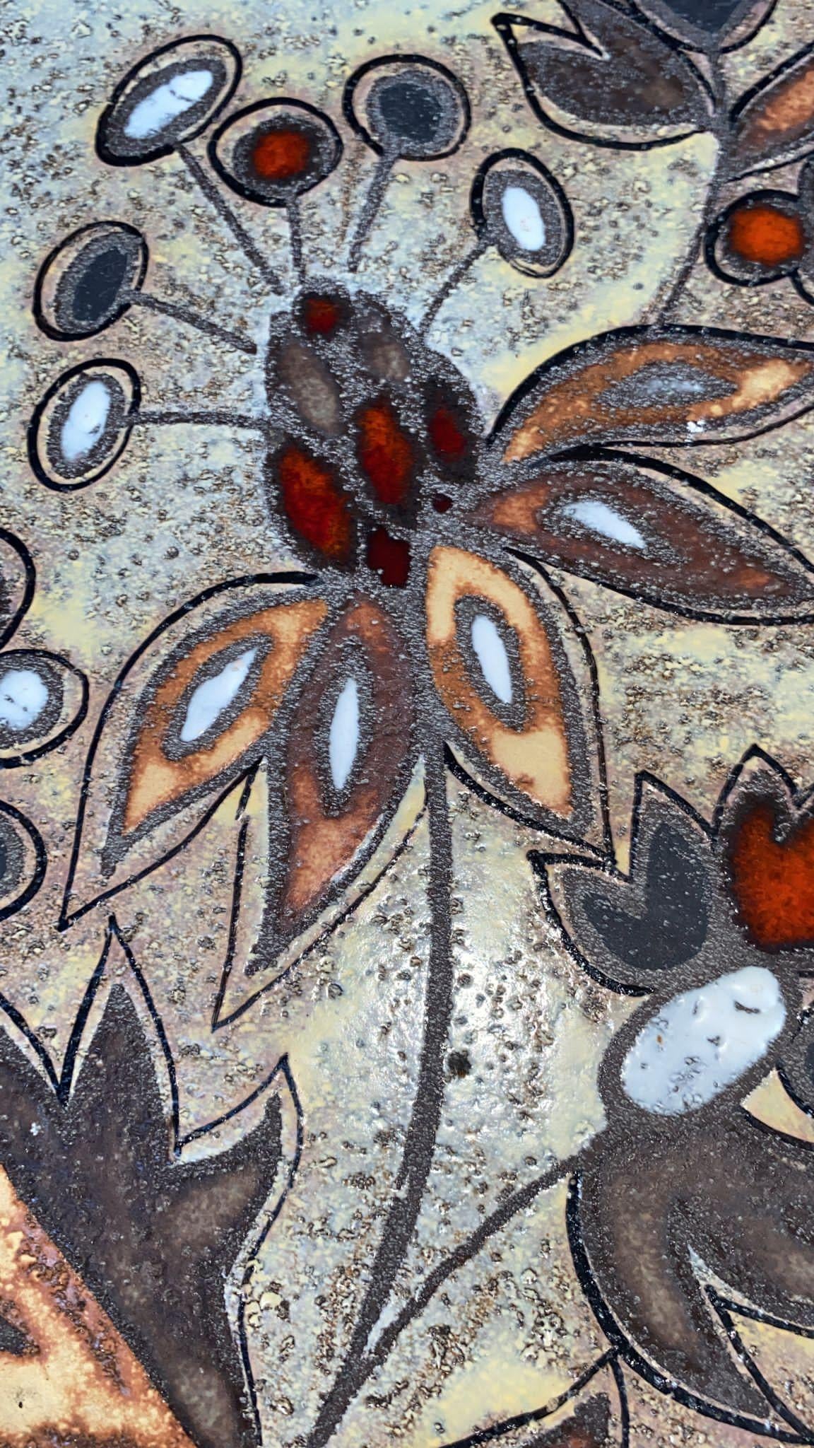 Picard Vallauris, Keramik-Wandtafel mit Blumen aus der Mitte des Jahrhunderts (Moderne der Mitte des Jahrhunderts) im Angebot