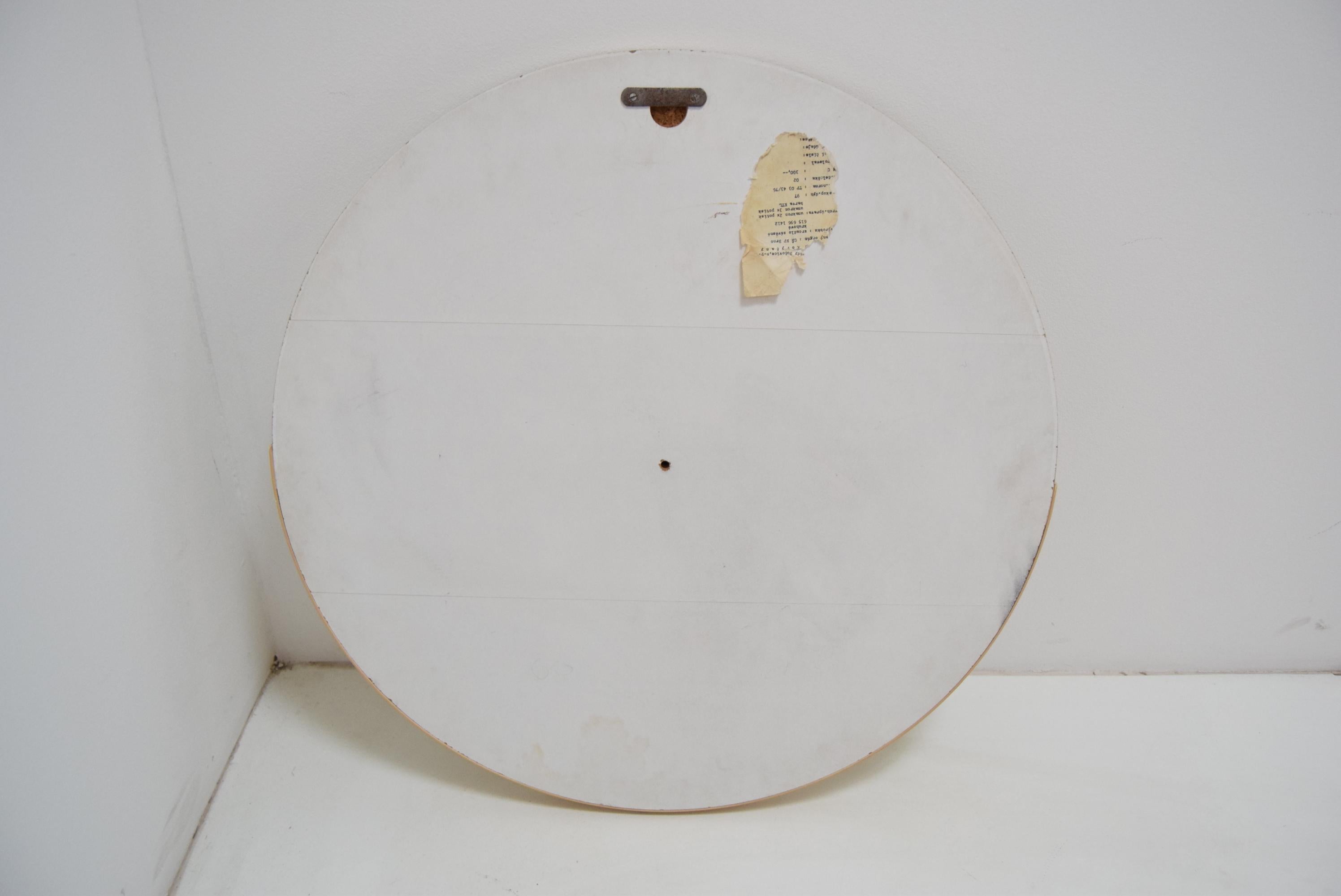 Midcentury Wall Round Mirror, Czechoslovakia, 1970s 1