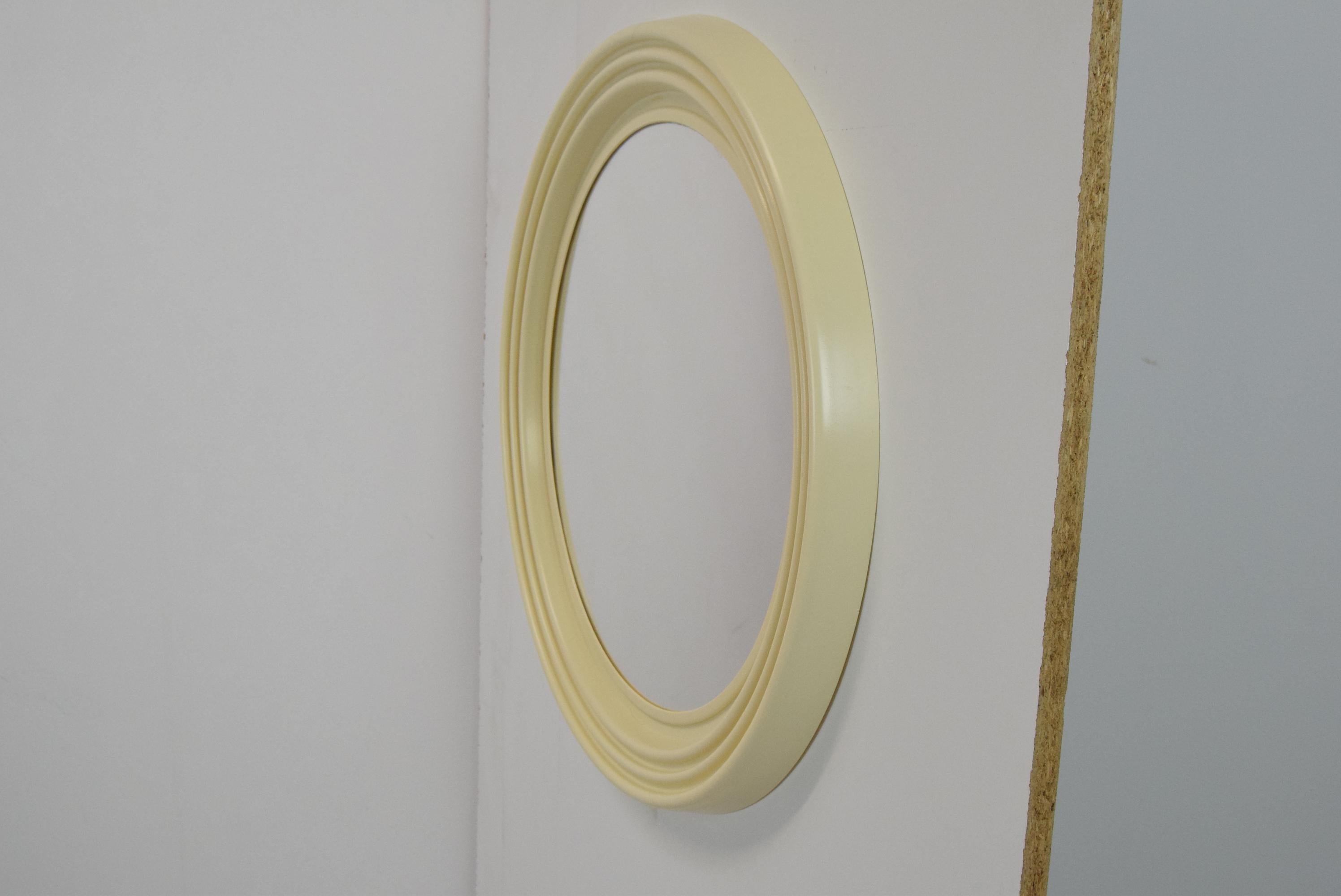 Czech Mid-Century Wall Round Mirror, 1960's For Sale