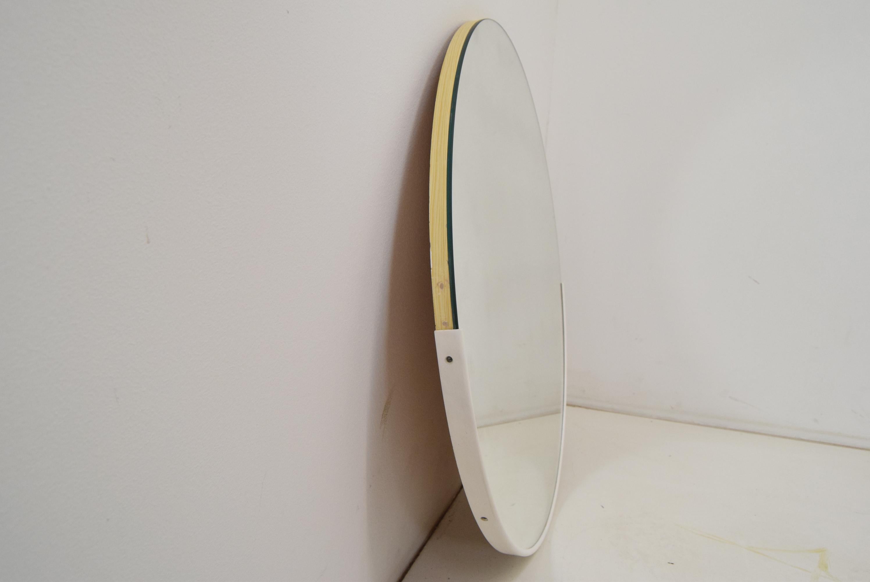 Late 20th Century Midcentury Wall Round Mirror, 1970s For Sale