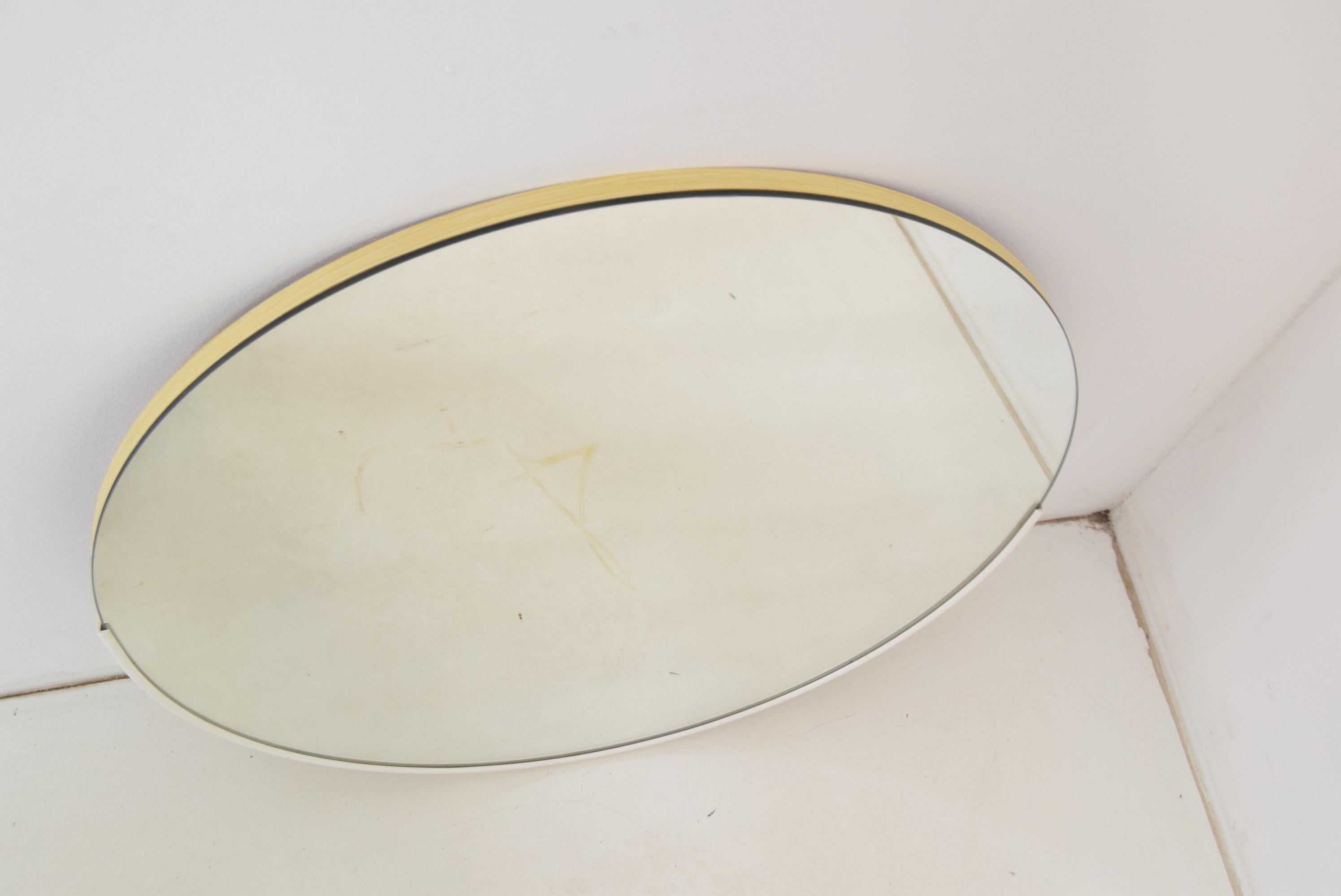 Midcentury Wall Round Mirror, 1970s For Sale 2