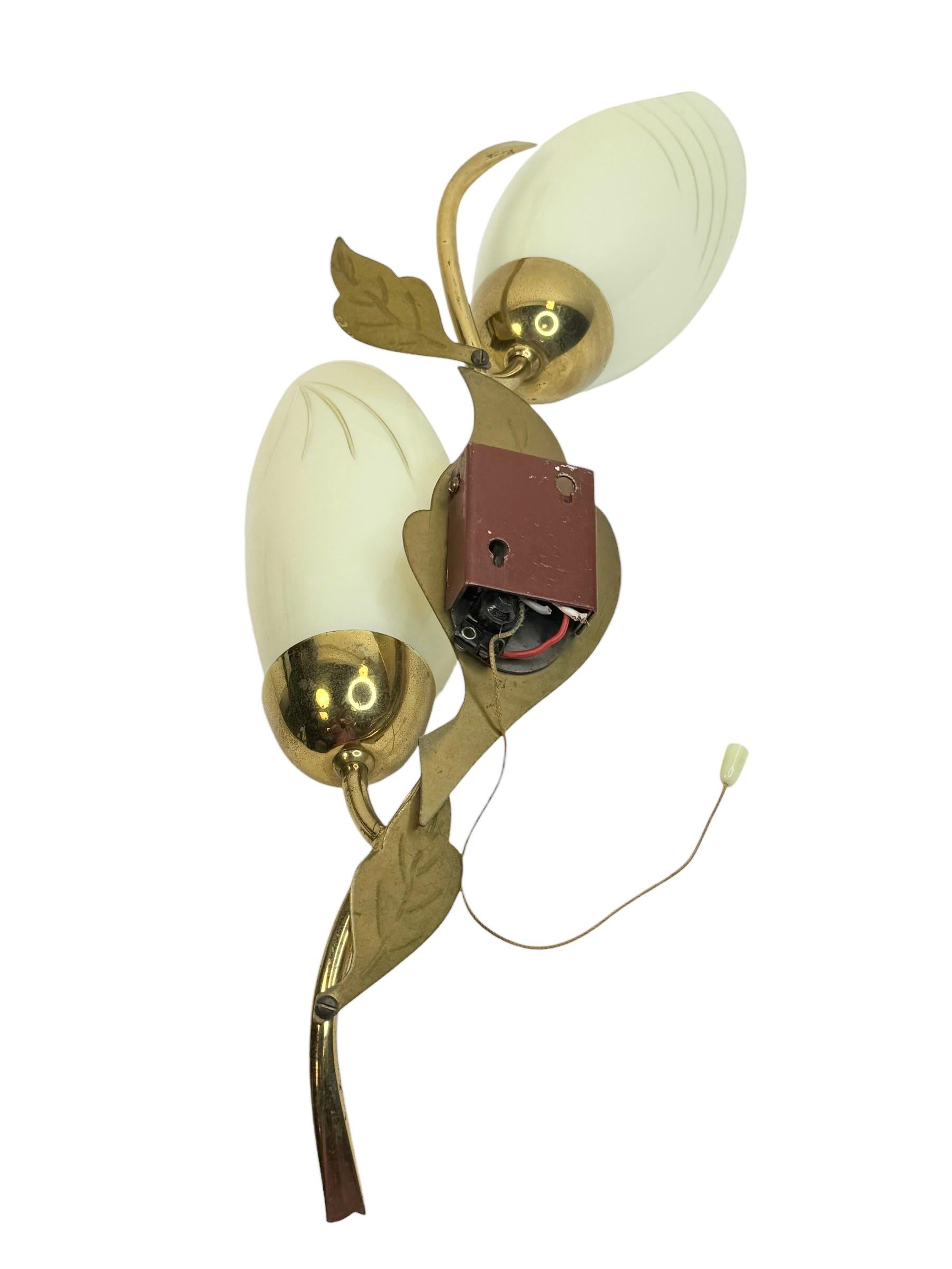 Métal Mid-Century Wall Sconce attributed  München Werkstätten, Munich Germany 1950 en vente