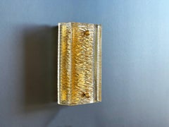 Mid Century Wall Sconce by Carl Fagerlund, Amber Glass & Brass