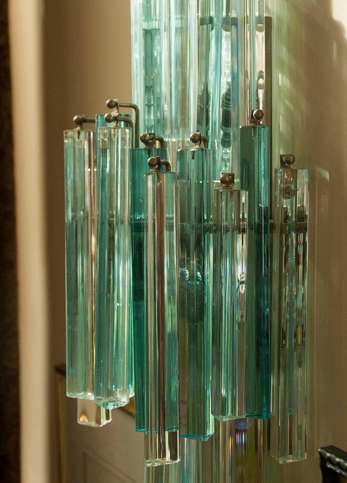 Mid-Century Wall Sconce with Murano Crystal Drops by Paolo Venini 4