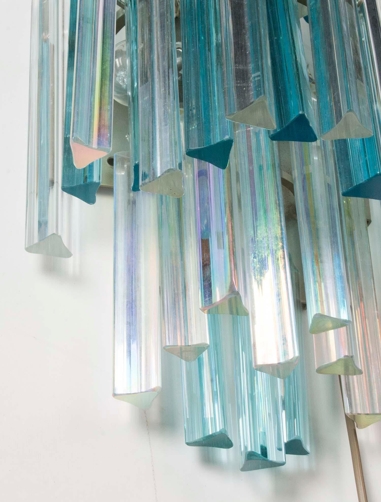 Mid-Century Wall Sconce with Murano Crystal Drops by Paolo Venini 7