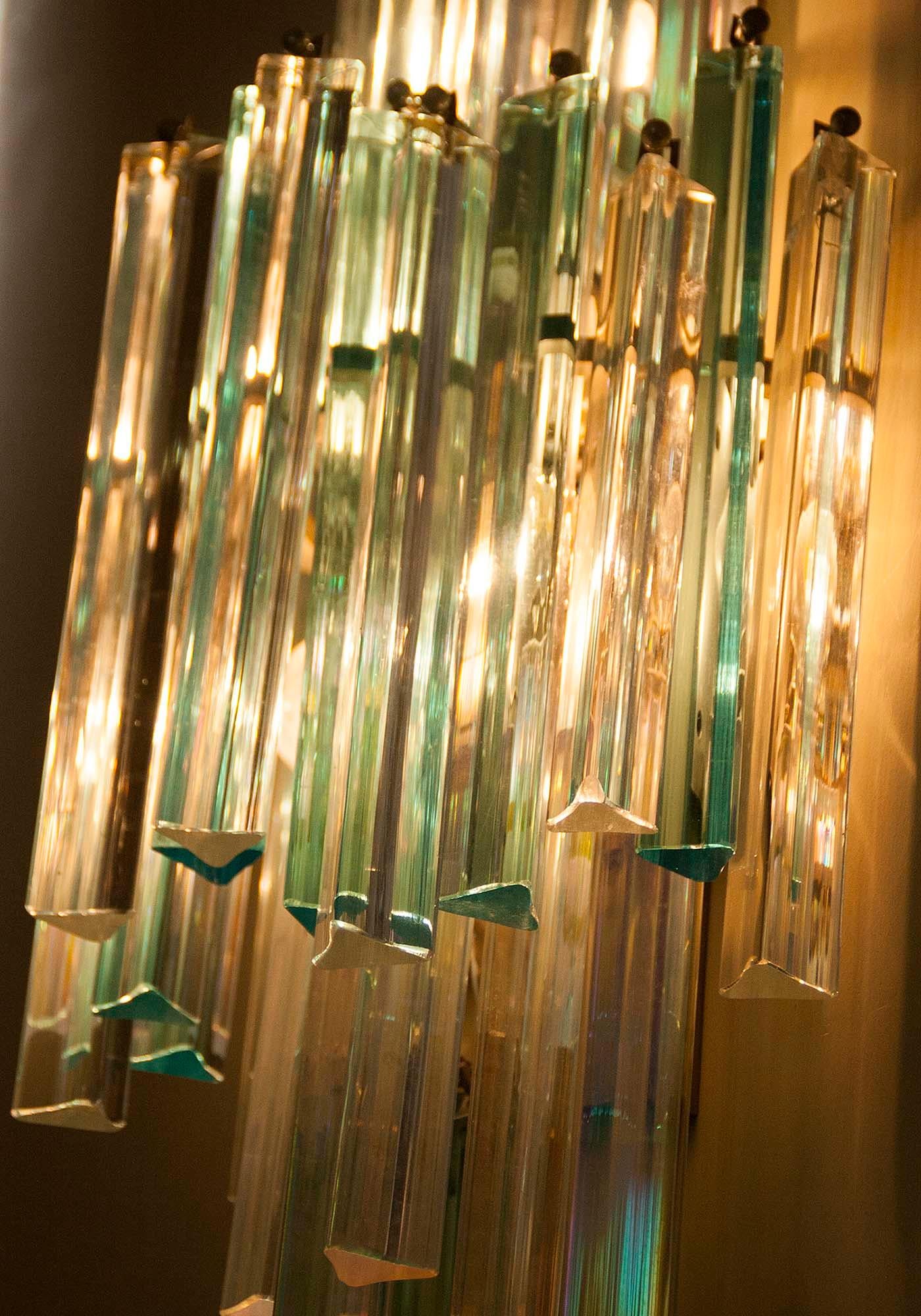 Mid-Century Wall Sconce with Murano Crystal Drops by Paolo Venini 2