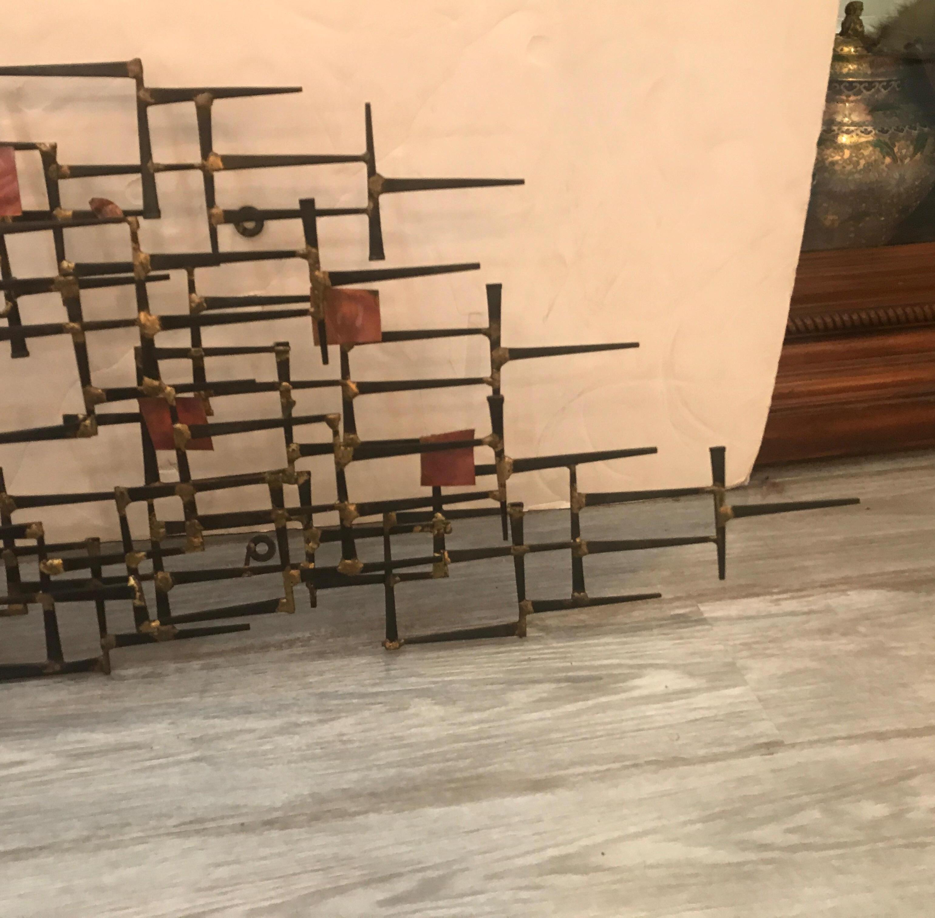 Midcentury Wall Sculpture by Willem Degroot In Good Condition In Lambertville, NJ