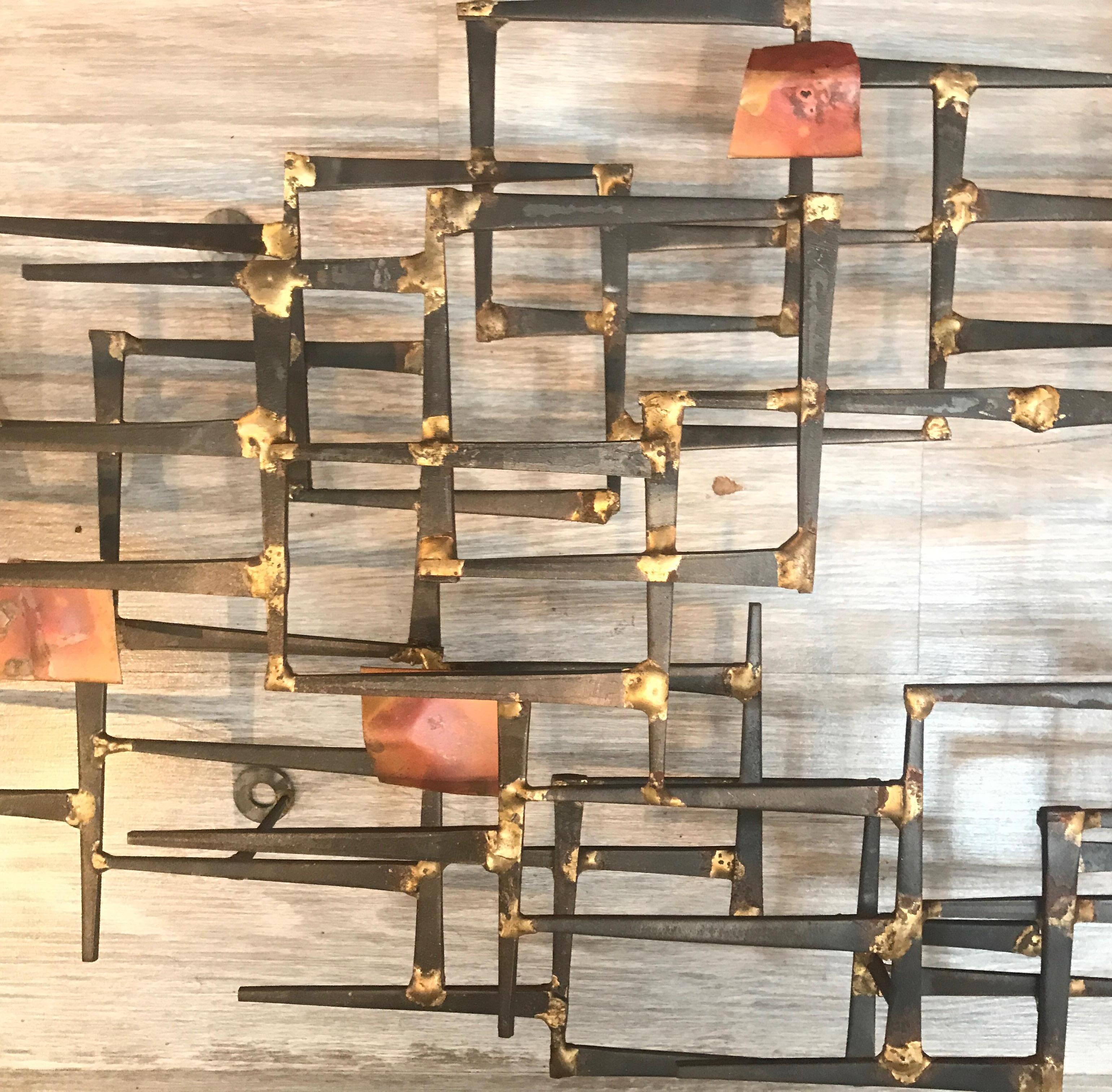 Copper Midcentury Wall Sculpture by Willem Degroot