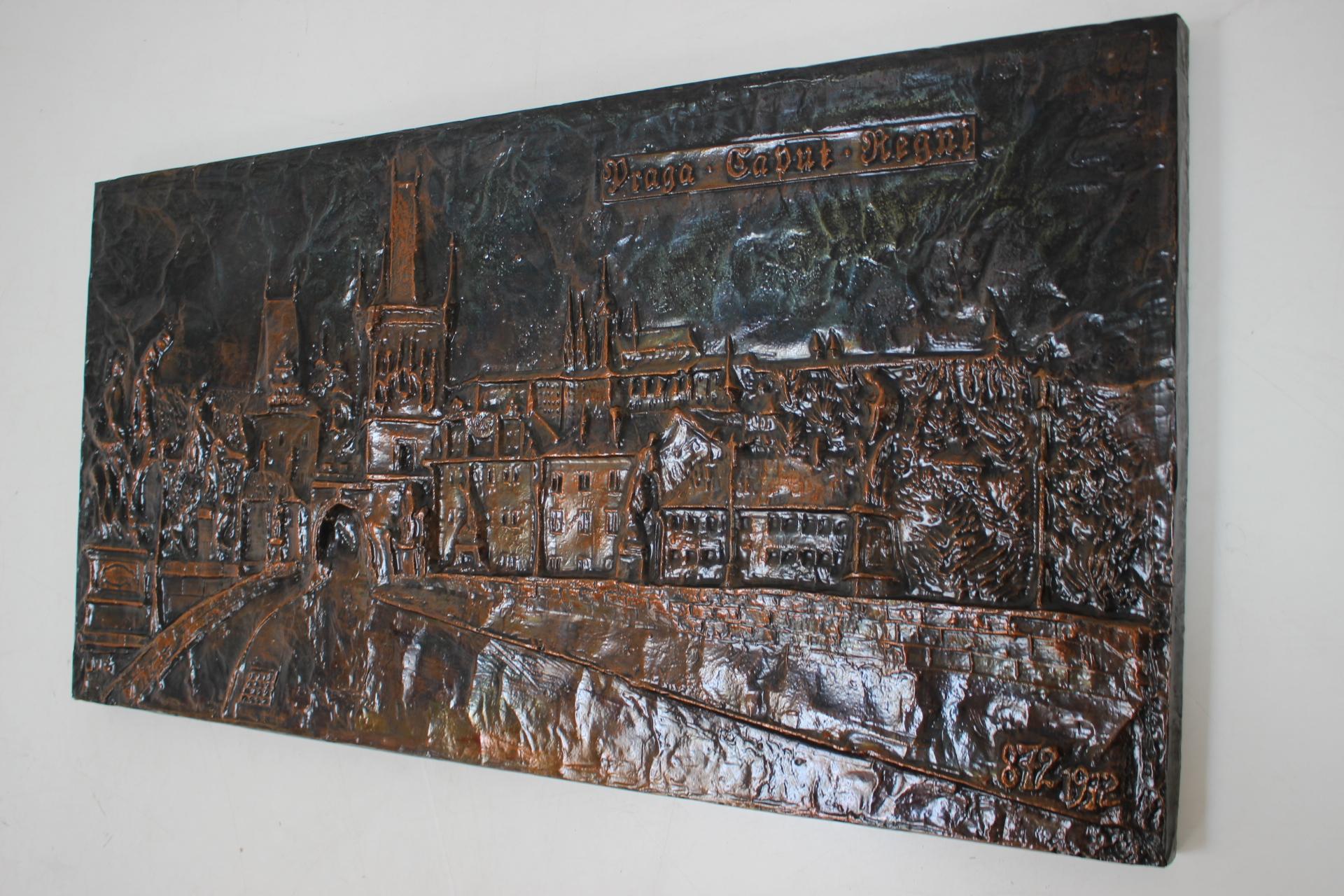 Mid-Century Wall Sculpture Copper Metal, 1972 For Sale 4