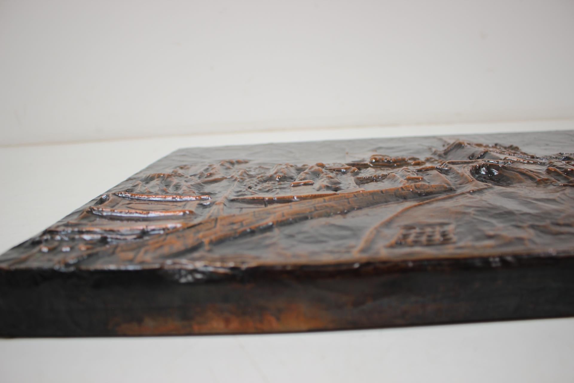 Mid-Century Wall Sculpture Copper Metal, 1972 For Sale 10