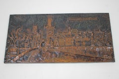 Mid-Century Wall Sculpture Copper Metal, 1972