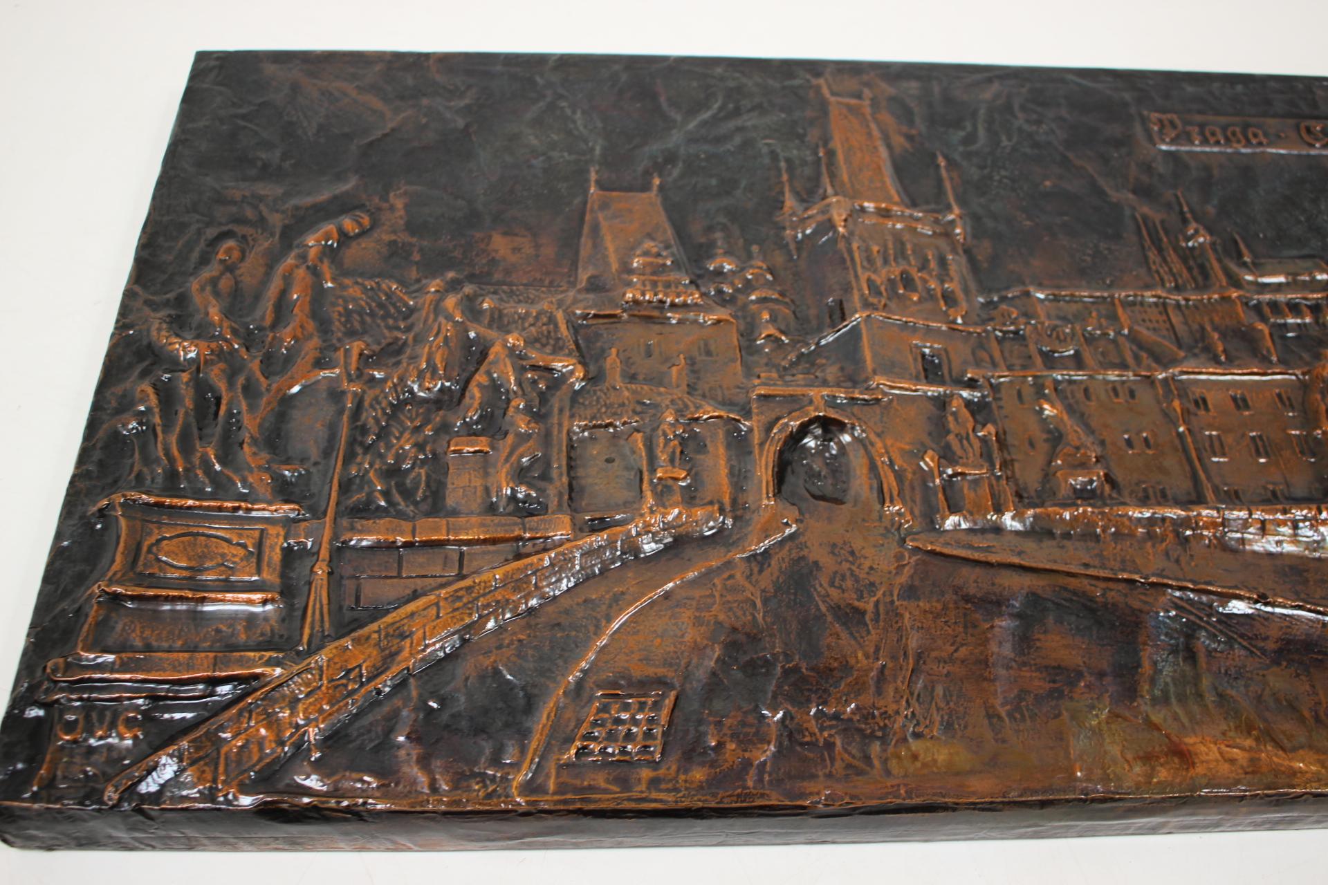 Mid-Century Wall Sculpture Copper Metal, 1972 For Sale 1
