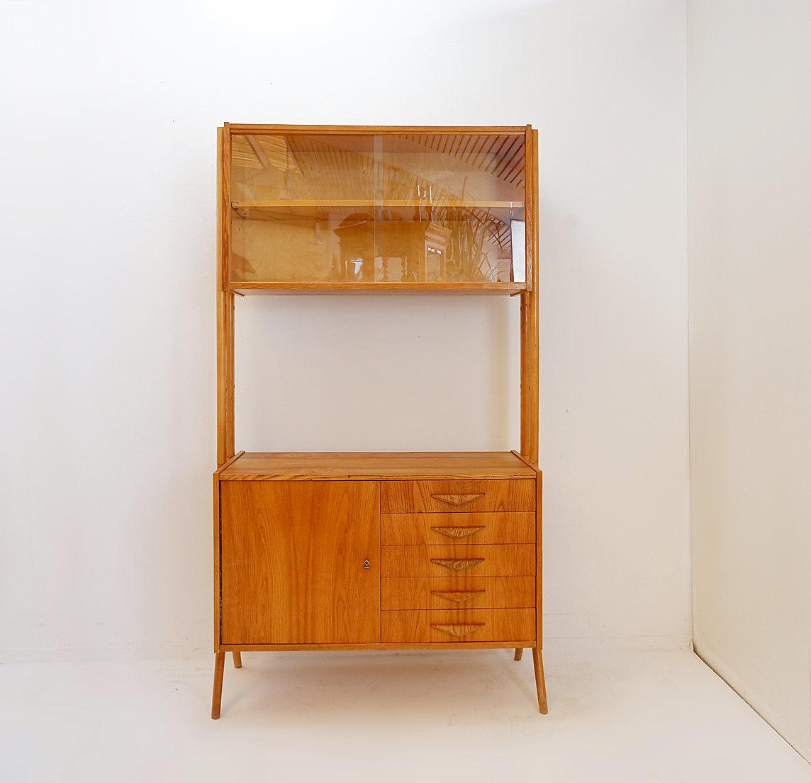 Mid century Wandregal Bücherregal von František Jirák, Tschechoslowakei 1960s (Tschechisch) im Angebot