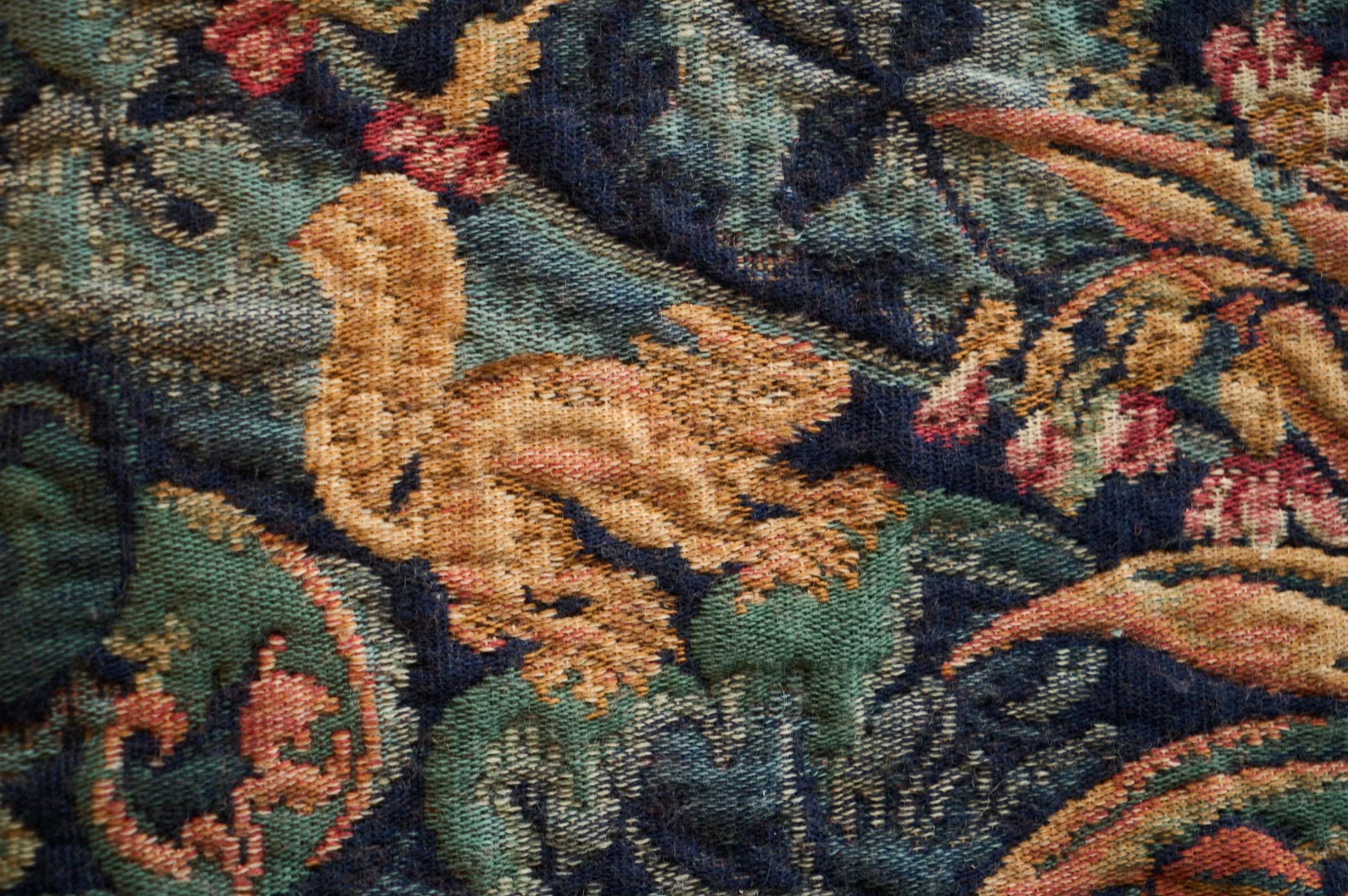Mid Century Wall Tapestry with Birds, Animals and Foliage Belgium 1960s For Sale 2