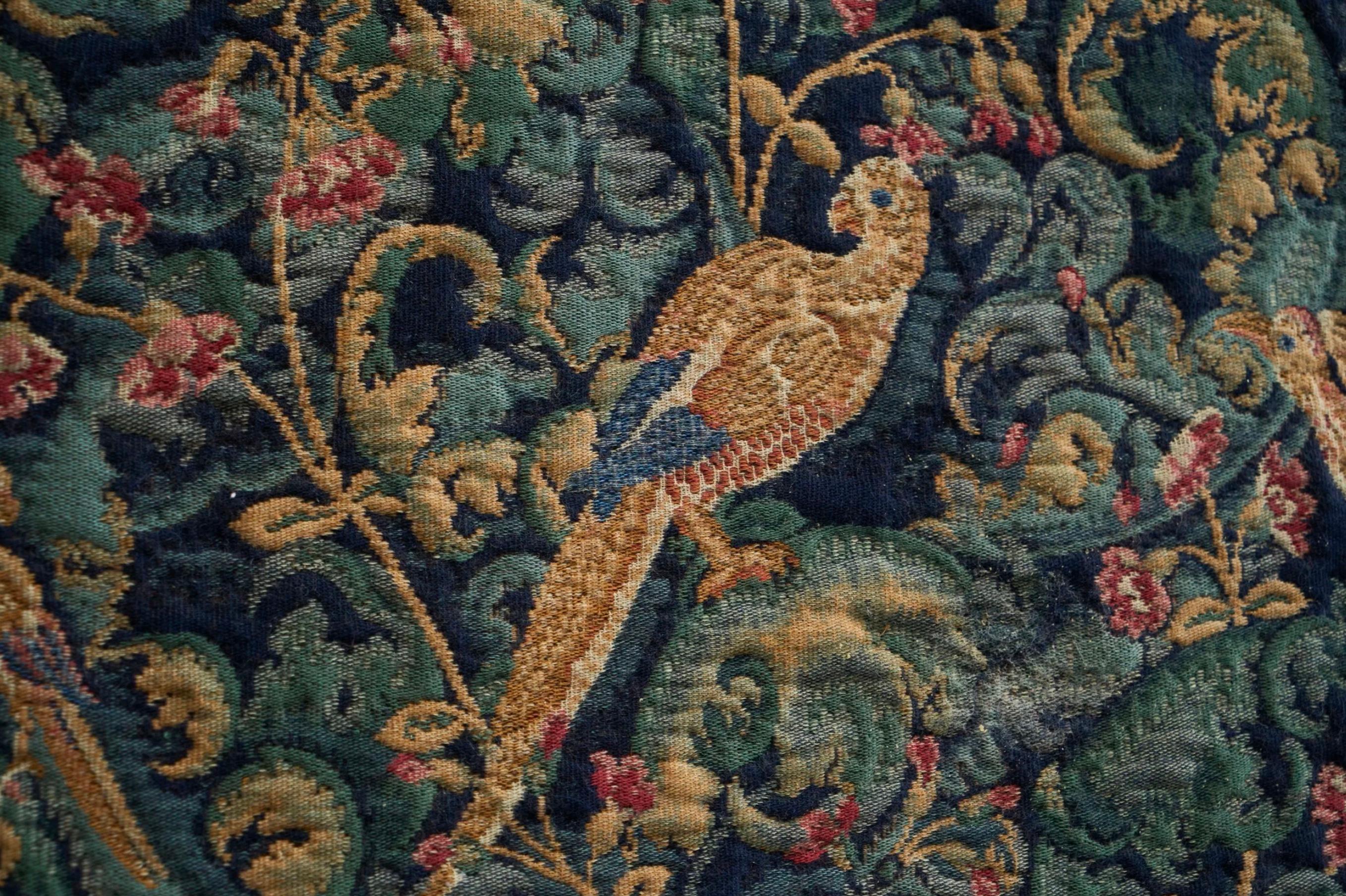 20th Century Mid Century Wall Tapestry with Birds, Animals and Foliage Belgium 1960s For Sale