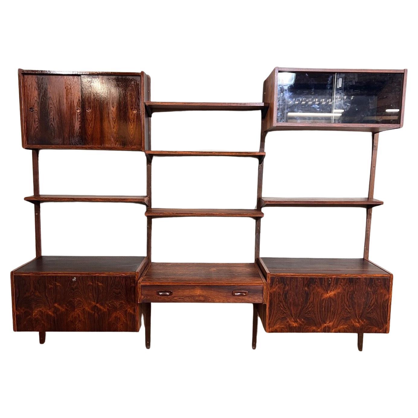 Mid Century Wall Unit by Poul Cadovius Bookcase Ps System Danish Teak 1960s For Sale