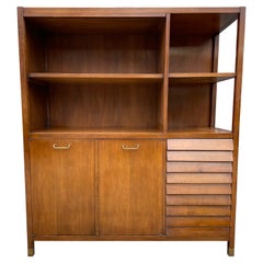 Mid Century Wall Unit Cabinet Bar by Merton Gershun American of Martinsville