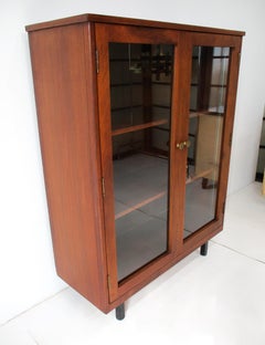 Mid Century Walnut 2 Door Bookcase