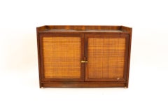 Midcentury Walnut 2 Door Cane Front Cabinet