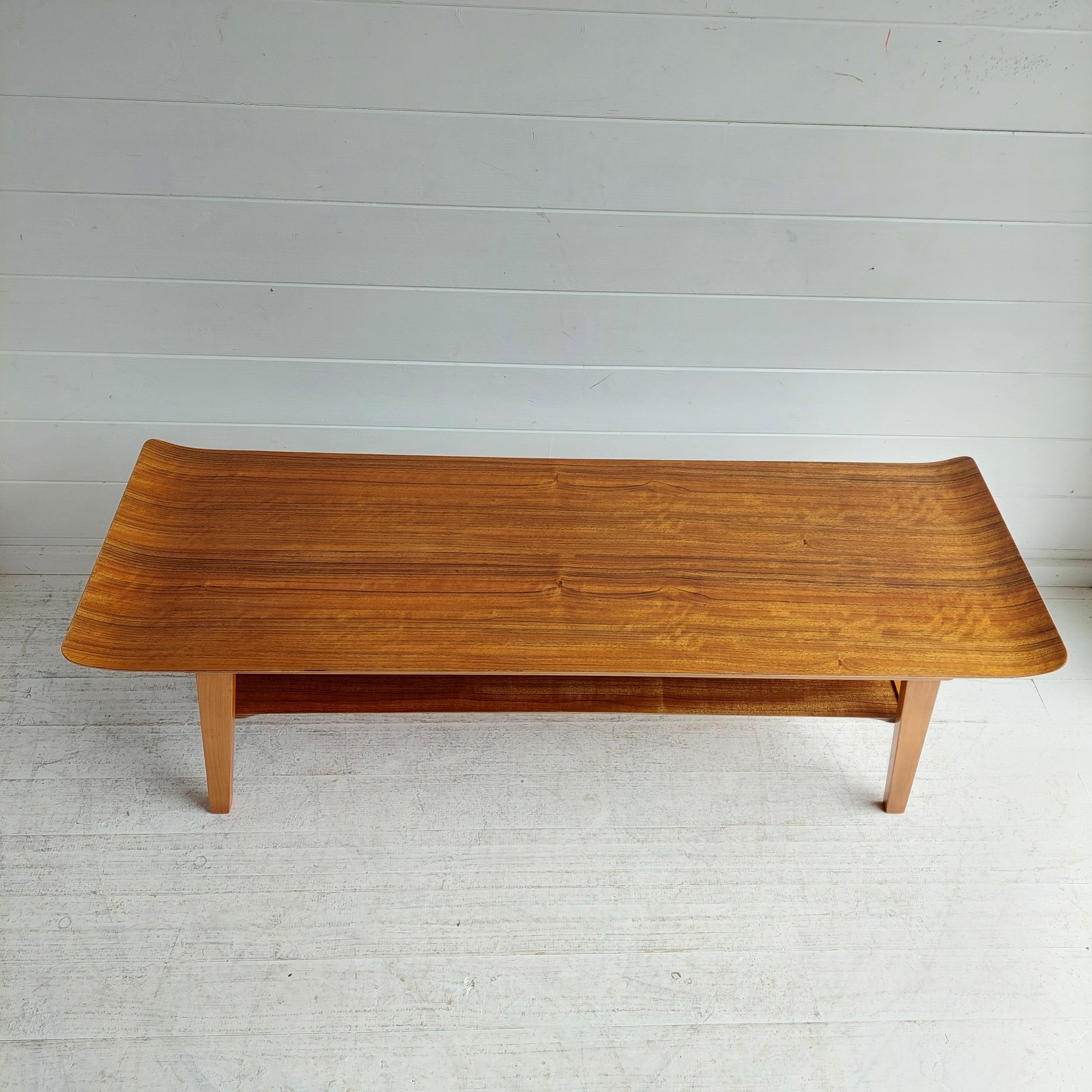 Mid Century Walnut 2 tier coffee table Ewart Myer for Horatio Myer and Co, 1960s For Sale 3