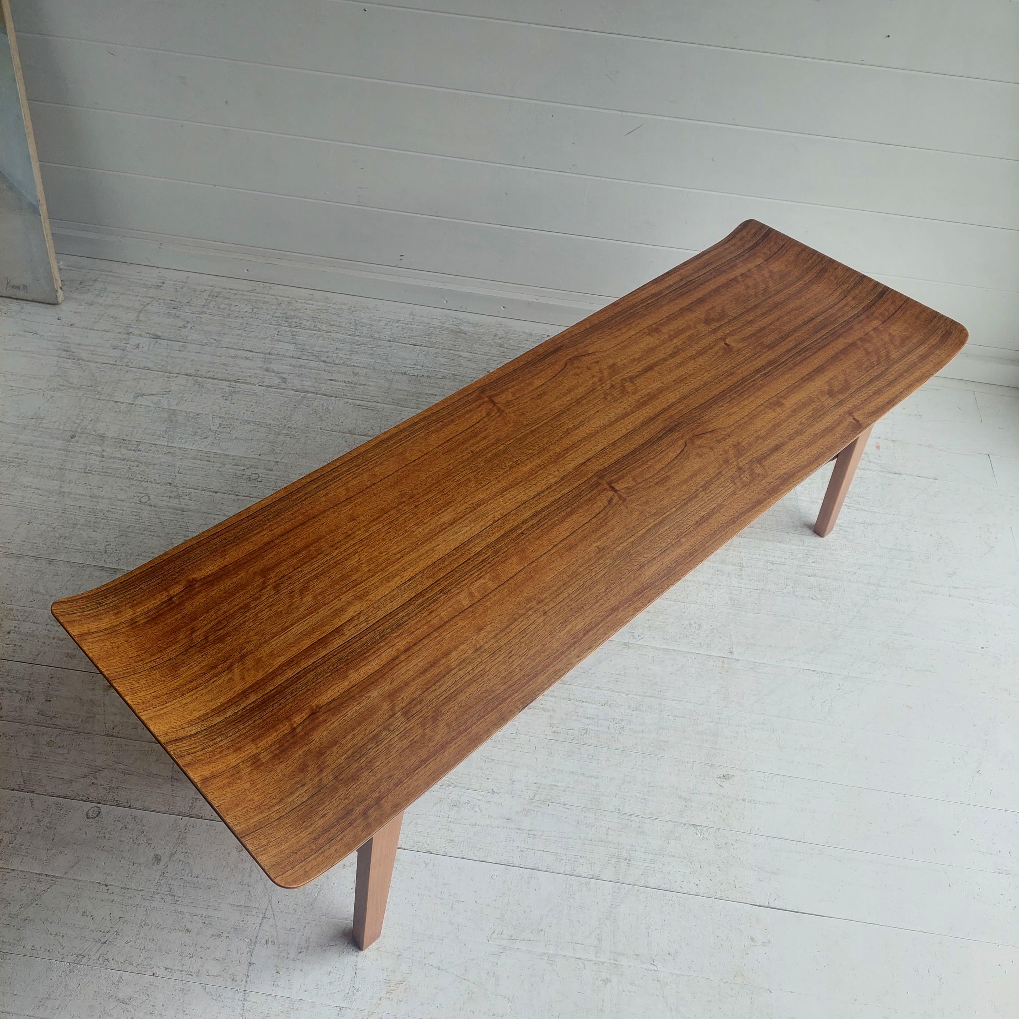 Mid Century Walnut 2 tier coffee table Ewart Myer for Horatio Myer and Co, 1960s 7