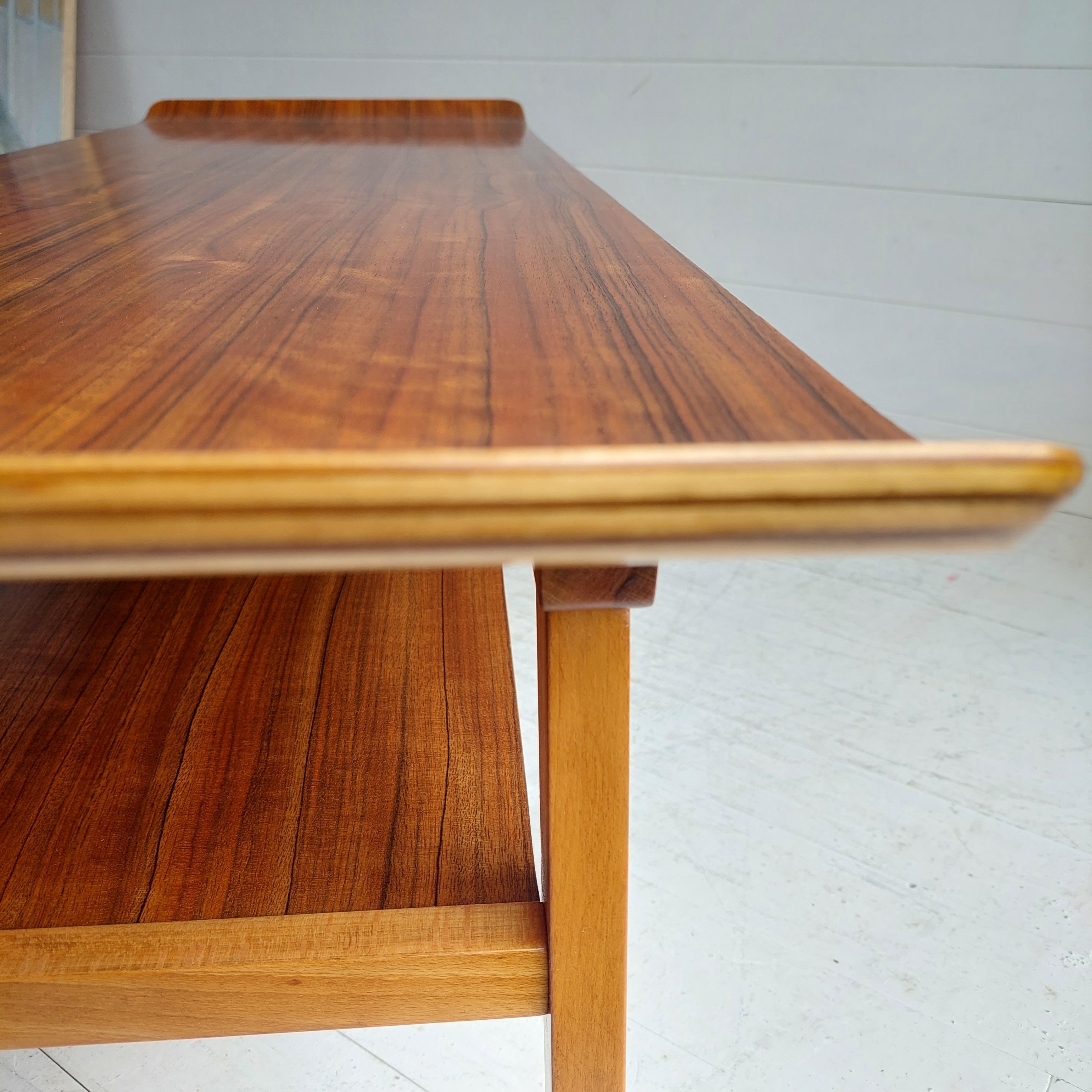 Mid Century Walnut 2 tier coffee table Ewart Myer for Horatio Myer and Co, 1960s For Sale 10