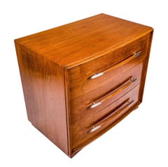 Mid Century Walnut 3 Drawer Dresser by T.H. Robsjohn-Gibbings for Widdicomb
