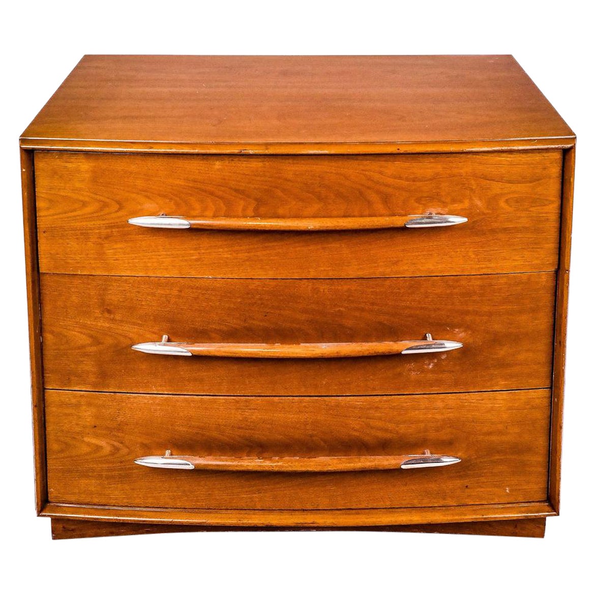 Mid Century Walnut 3 Drawer Dresser by T.H. Robsjohn-Gibbings for Widdicomb