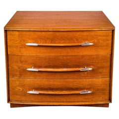 Mid Century Walnut 3 Drawer Dresser by T.H. Robsjohn-Gibbings for Widdicomb