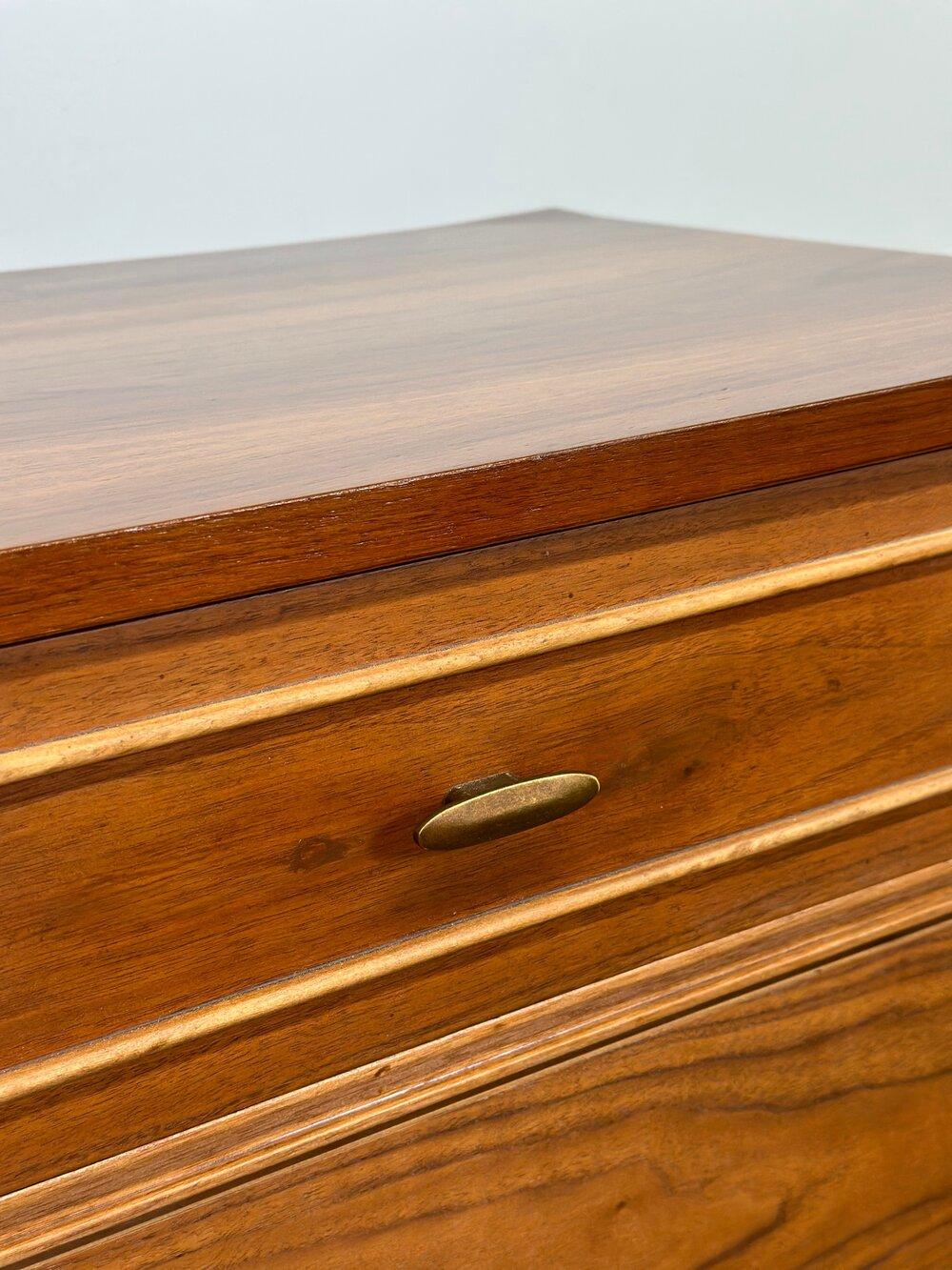 20th Century Midcentury Walnut 9 Drawer Dresser by Dixie