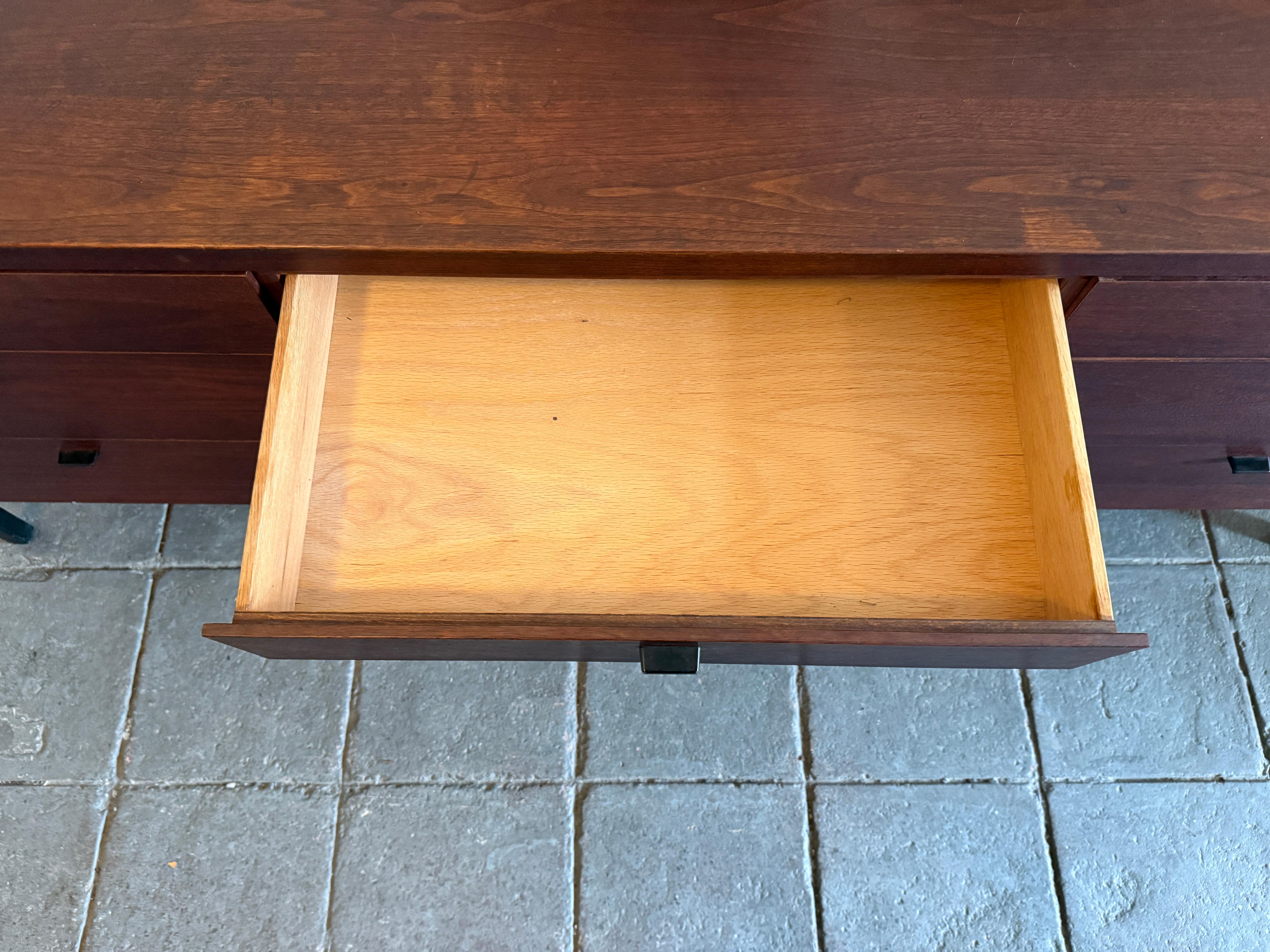 Mid century walnut 9 drawer dresser by Jack Cartwright for Founders 1