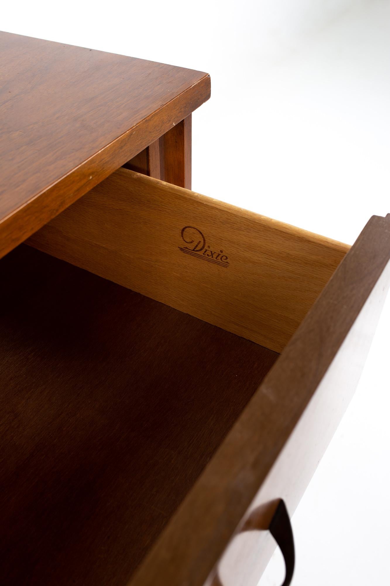 Dixie Furniture Mid Century Walnut 9 Drawer Lowboy Dresser 1