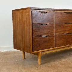 Mid Century Walnut 9-Drawer Dresser