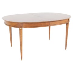 Lane First Edition Cherry and Brass Expanding Dining Table with 3 Leaves