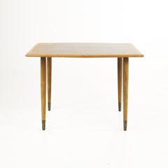 Dux Mid Century Walnut and Brass Surfboard End Table