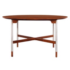 Mid-century Walnut and Brushed Steel Table by Jack Cartwright