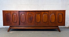 Mid-Century Walnut and Burl Credenza by Young Manufacturing