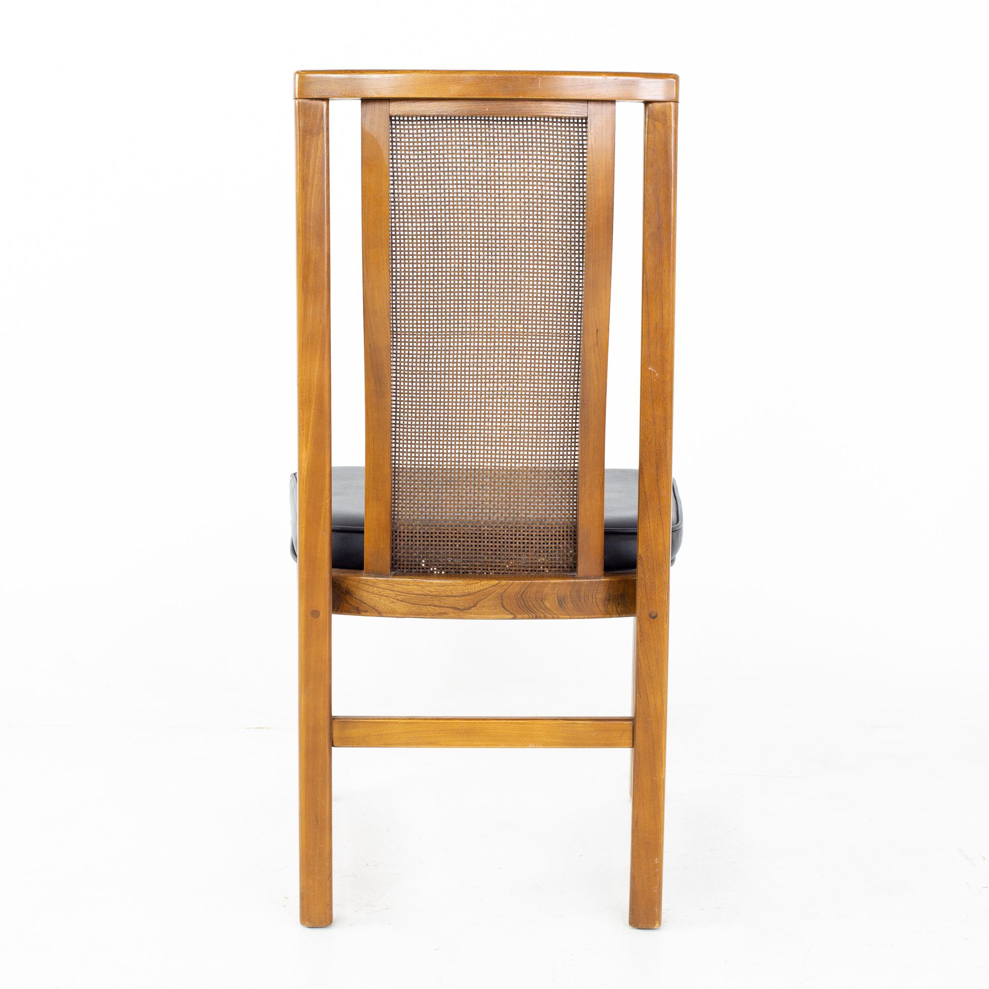 Mid Century Walnut and Cane Dining Chairs, Set of 6 12