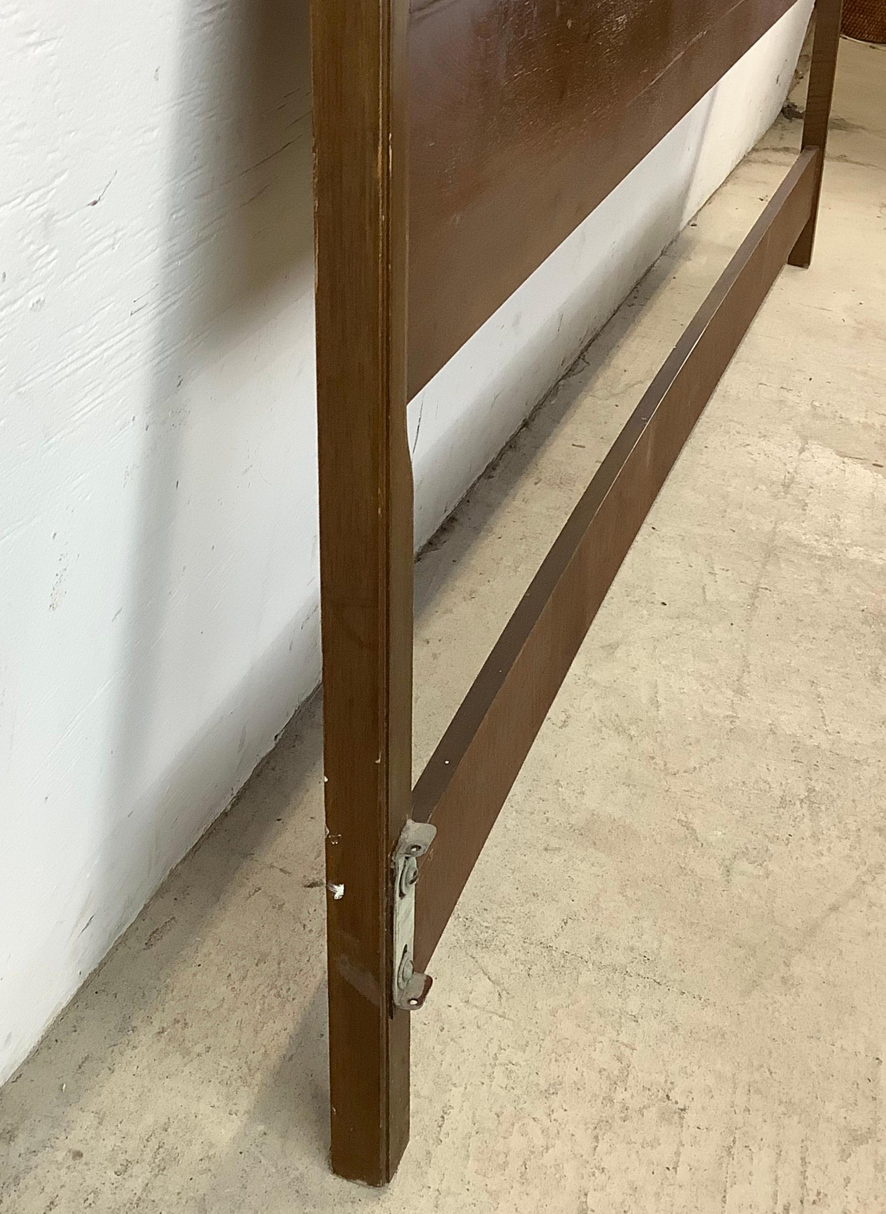 Mid-Century Walnut and Cane Headboard- King For Sale 4