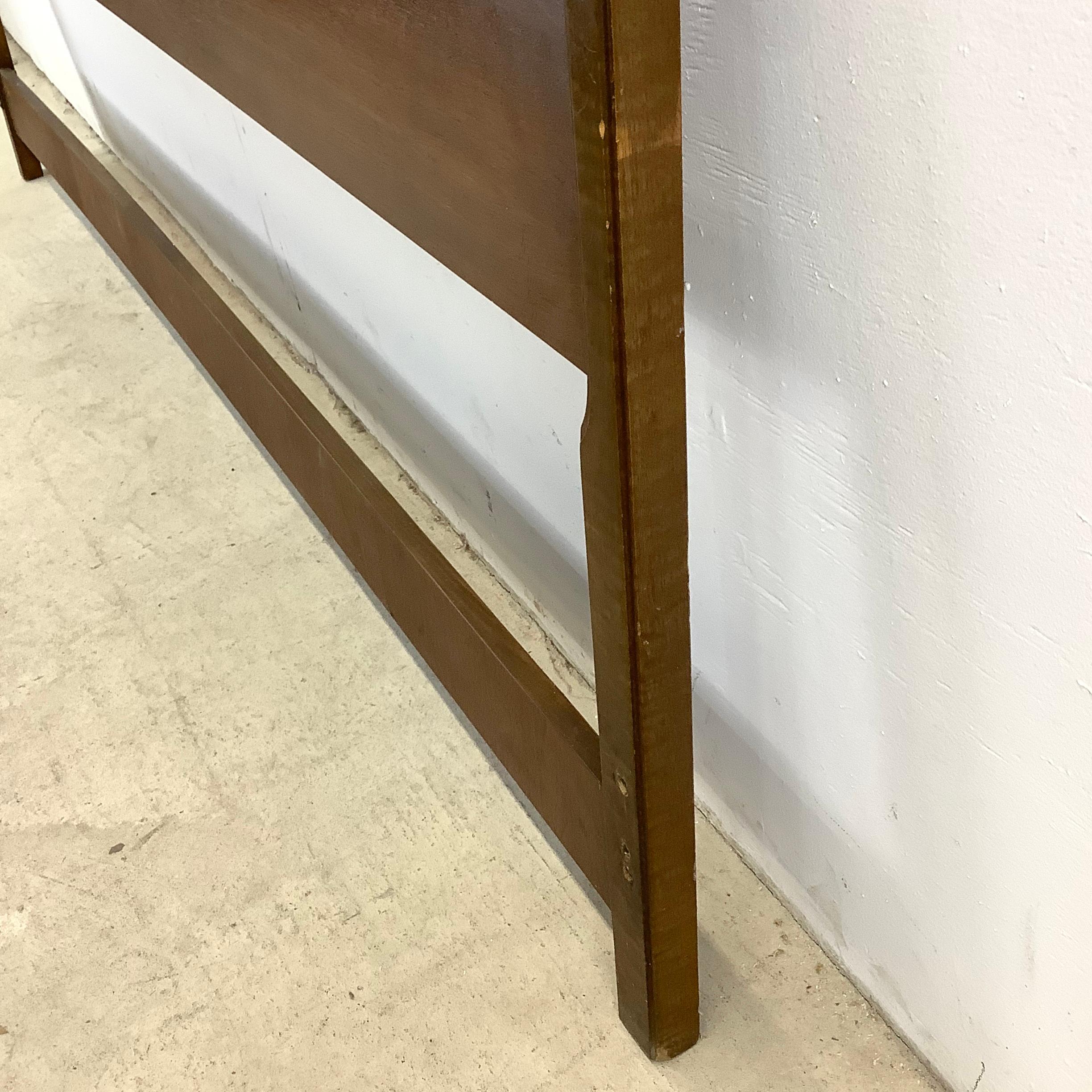 Mid-Century Walnut and Cane Headboard- King For Sale 5