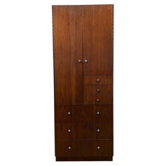 Mid-Century Walnut and Chrome Armoire Dresser by Directional