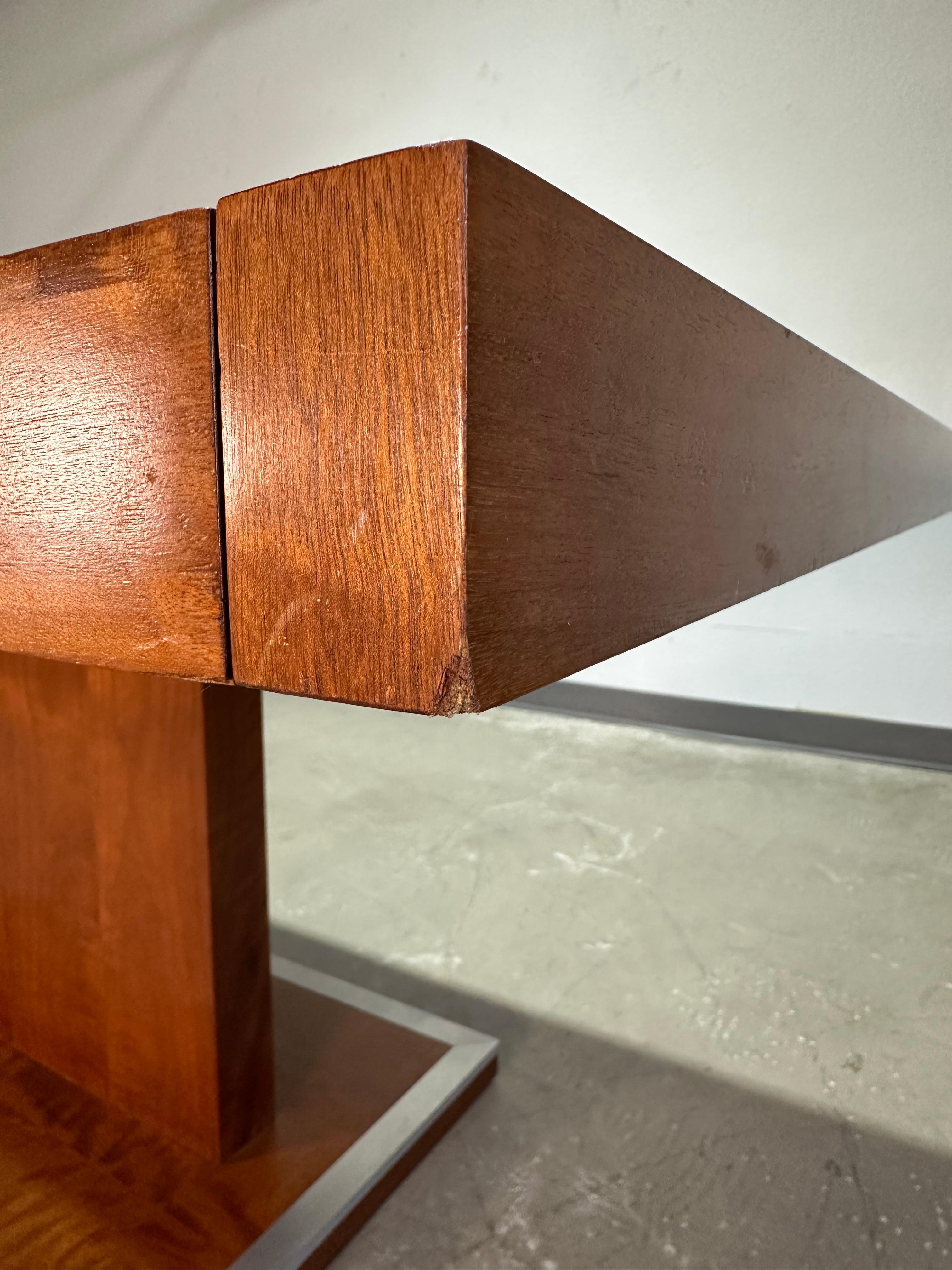 Mid Century Walnut and Chrome Patterns 23 Dining Table by Founders For Sale 4