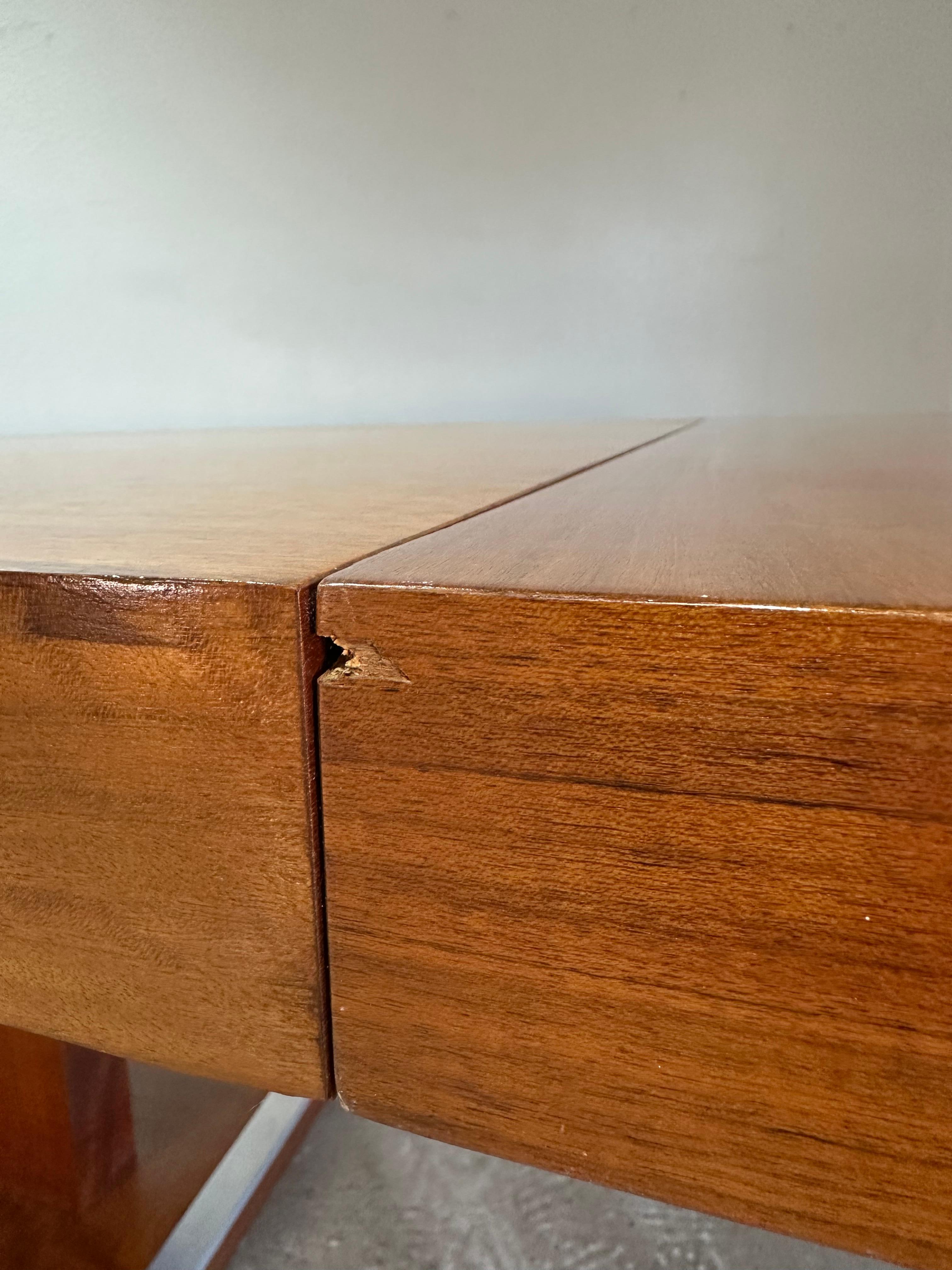 Mid Century Walnut and Chrome Patterns 23 Dining Table by Founders For Sale 8