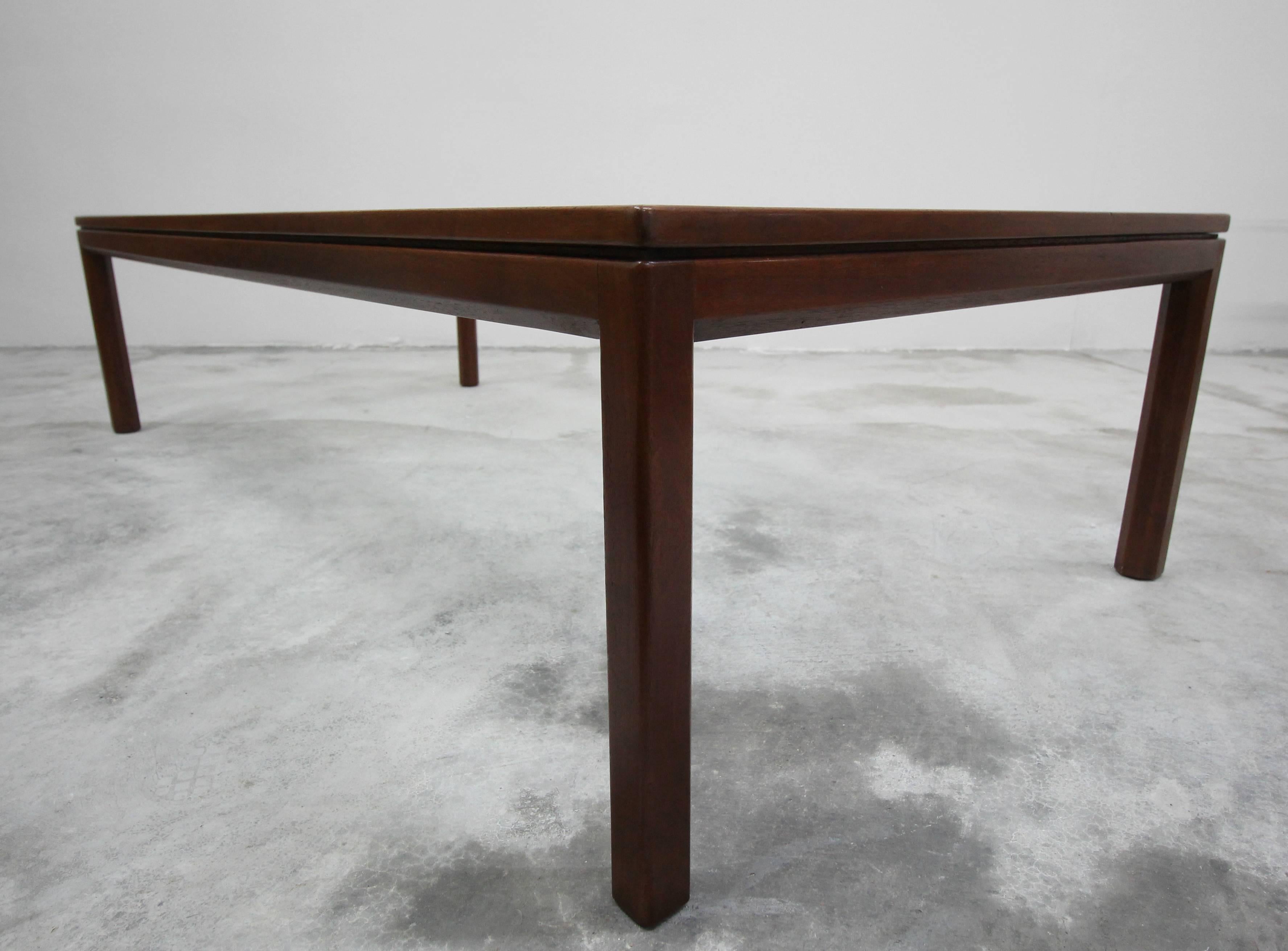 Midcentury Walnut and Glass Coffee Table by Edward Wormley for Dunbar 2
