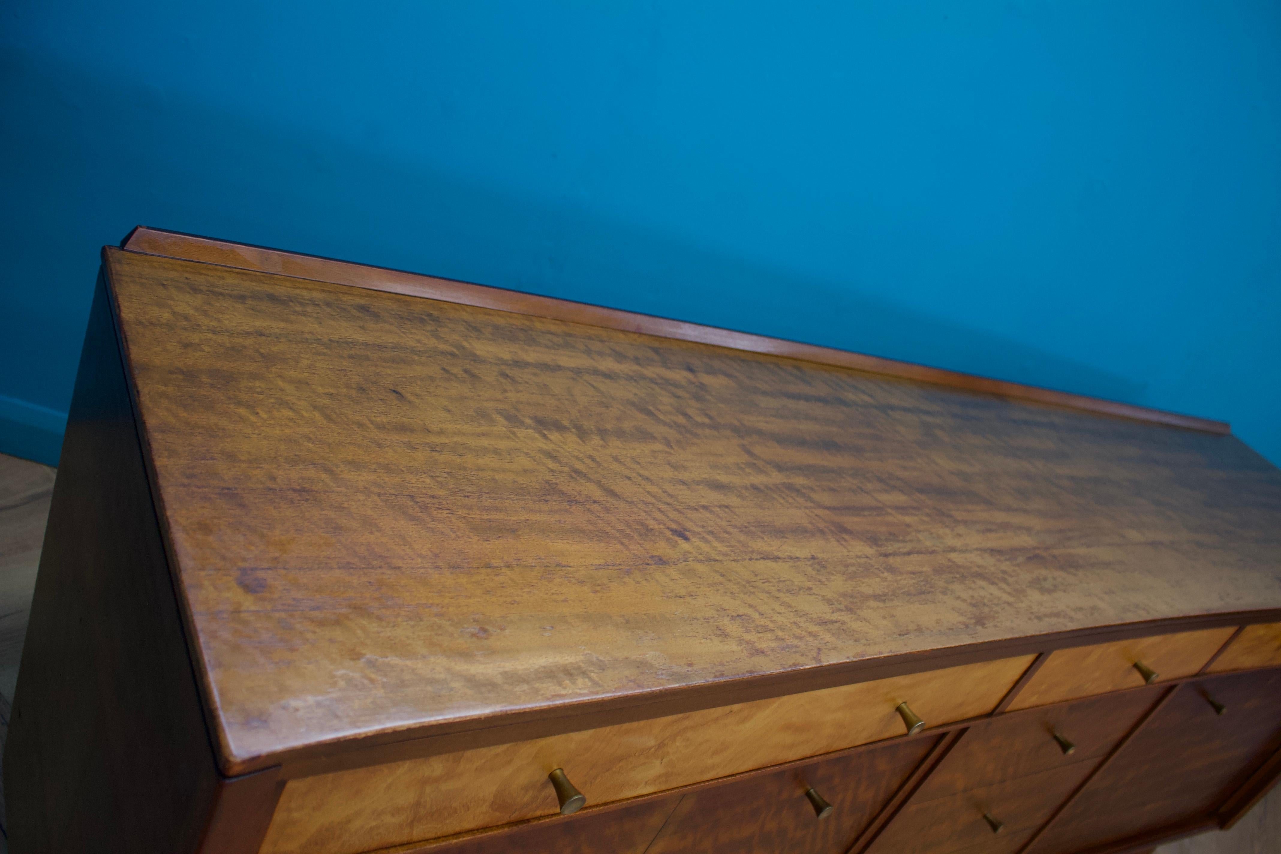 20th Century Mid Century Walnut and Maple Sideboard, 1960s
