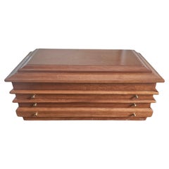 Mid-Century Walnut and Mirrored Jewelry Box