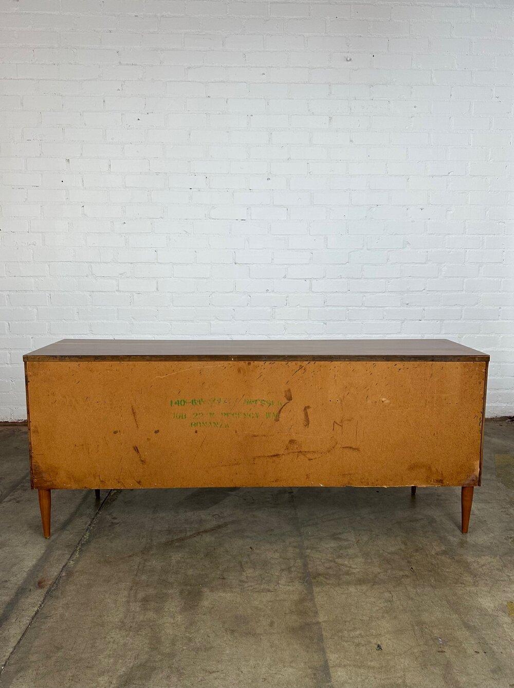 20th Century Midcentury Walnut and Oak Dresser by Bassett Furniture